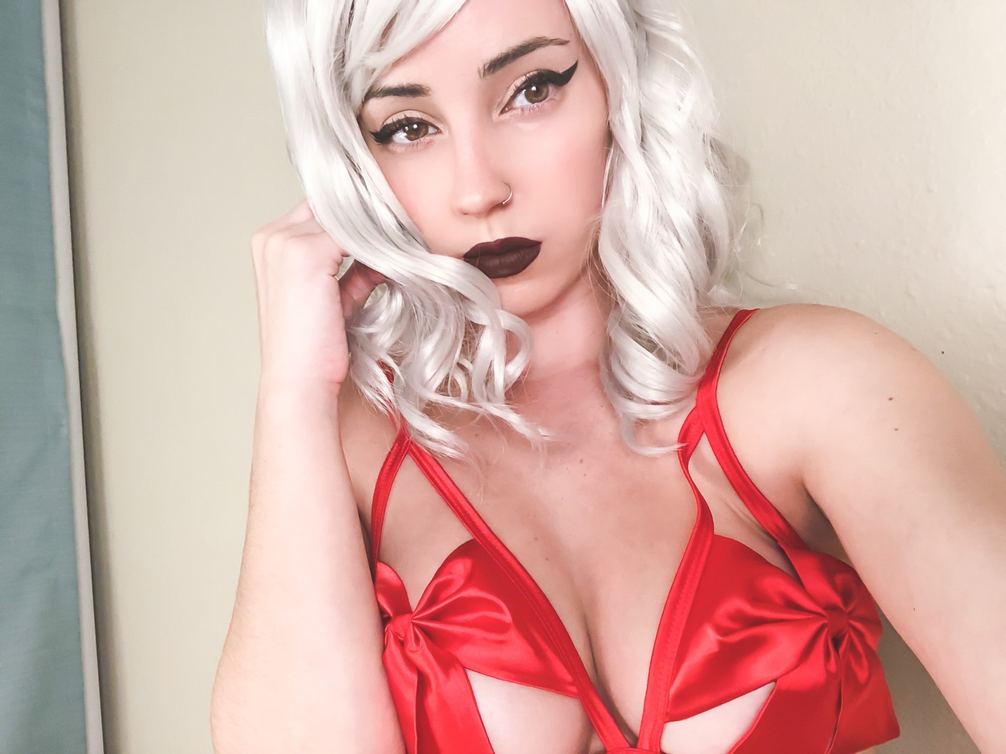 Hannah Ray Lewd Red Lingerie Patreon Photos. 