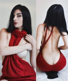 Valentina Kryp Red Virgin Killer Sweater